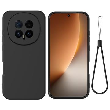 Husă din silicon lichid Honor Magic8 cu curea de mana - negru
