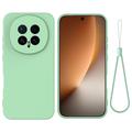Husă din silicon lichid Honor Magic8 cu curea de mana - verde