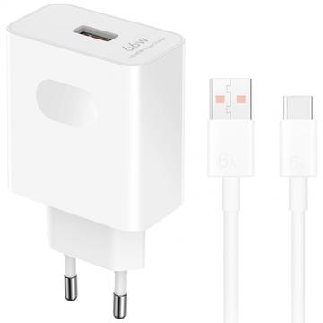 Adaptor de alimentare Honor SuperCharge cu cablu USB-C HN-110600E00 - 66W - Alb
