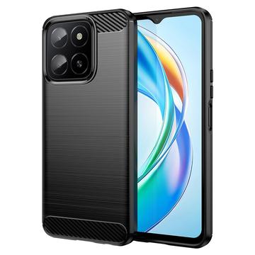 Husă TPU Brushed Honor X5b/X5b Plus - Fibră de Carbon - Negru