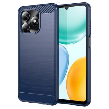 Husă TPU Brushed Honor X5c/X5c Plus - Fibră de Carbon - Albastru
