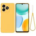 Husă din silicon lichid Honor X5d/X5d Plus cu curea de mana - Galben