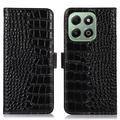 Husă Piele Portofel cu RFID Honor X6b - Crocodile
