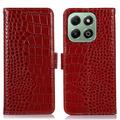 Husă Piele Portofel cu RFID Honor X6b - Crocodile