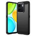 Husă TPU Brushed Honor X6e - Fibră de Carbon - Negru