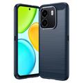 Husă TPU Brushed Honor X6e - Fibră de Carbon - Albastru