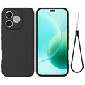Husă din silicon lichid Honor X80i/600 Lite/500 Smart cu curea de mana - Negru