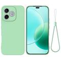 Husă din silicon lichid Honor X80i/600 Lite/500 Smart cu curea de mana - Verde