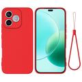 Husă din silicon lichid Honor X80i/600 Lite/500 Smart cu curea de mana - Roșu