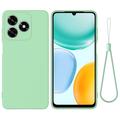 Husă din silicon lichid Honor X8d cu curea de mana - Verde
