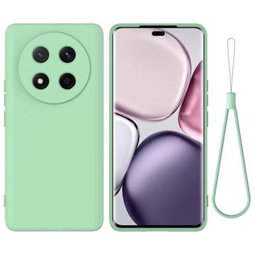 Husă din silicon lichid Honor X60 Pro/X9c/Magic7 Lite cu curea de mana - verde