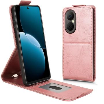 Husă verticală cu rabat și suport Huawei Enjoy 80 - Auriu Roze