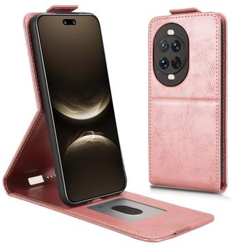 Husă verticală cu rabat și suport Huawei Nova 14 Ultra - Auriu Roze