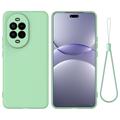 Husă din silicon lichid Huawei Nova 15 cu curea de mana - verde