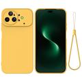 Husă din silicon lichid Huawei Nova 15 Ultra cu curea de mana - Galben