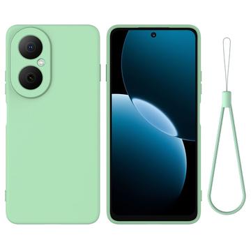 Husă din silicon lichid Huawei Nova Y73 cu curea de mana - verde