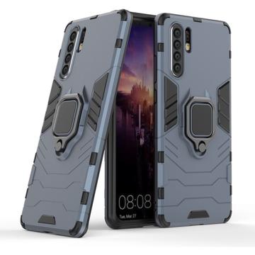 Husă Hibrid cu Suport Inel Huawei P30 Pro - Albastru