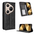 Husă Portofel Cu Închidere Huawei Pura 80 Ultra - Retro - Negru
