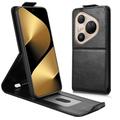 Husă verticală cu rabat și suport Huawei Pura 80 Ultra - Negru