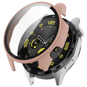 Husă Plastic cu Protector Ecran - 9H - Huawei Watch GT 4 - 46mm - Auriu Roze