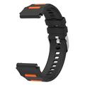 Curea sport din silicon bicolor cu sistem de fixare rapidă pentru Huawei Watch GT 7/GT 7 Pro - Negru / Portocaliu