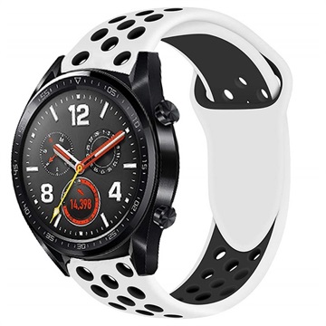 Curea sport din silicon Huawei Watch GT - Alb / Negru