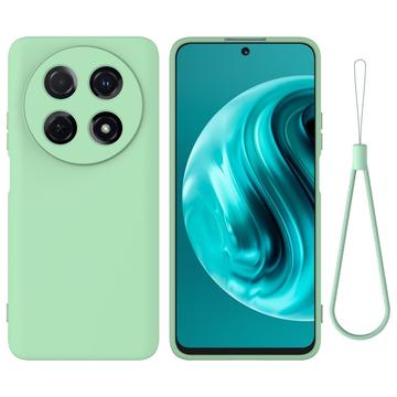 Husă din silicon lichid Huawei nova 13i cu curea de mana - verde