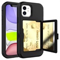 Husă Hibrid iPhone 12 Mini - Oglindă Ascunsă și Slot Card - Negru