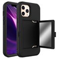 Husă Hibrid iPhone 12 Pro Max - Oglindă Ascunsă și Slot Card - Negru