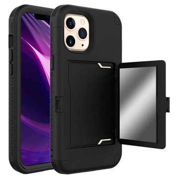 Husă Hibrid iPhone 12 Pro Max - Oglindă Ascunsă și Slot Card - Negru