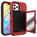 Husă Hibrid iPhone 12/12 Pro - Oglindă Ascunsă și Slot Card
