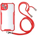 Husă Hibrid iPhone 13 - Cu Șnur De Mână - Roșu