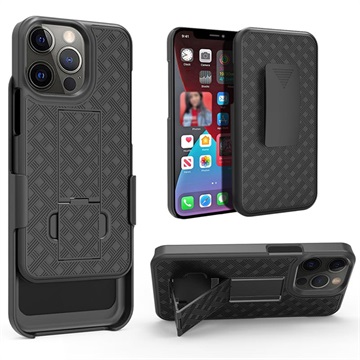 Husă Hibrid cu Clemă Curea iPhone 13 Pro - Negru