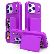 Husă Hibrid iPhone 17 Pro - cu Oglindă Ascunsă și Slot Card - Violet