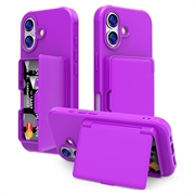 Husă Hibrid iPhone 17 - cu Oglindă Ascunsă și Slot Card - Violet