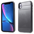 Husă Hibridă cu Suport pentru Card Slide iPhone XR - Negru