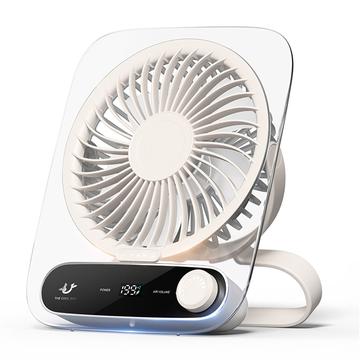 JF136 Ventilator portabil de birou și suspendat cu unghi larg și 199 de trepte de viteză - Bej