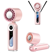 Ventilator portabil de răcire pentru gât JF163 3-în-1 - 4000mAh - roz