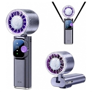 Ventilator portabil de răcire cu tehnologie TEC JF166, cu 199 de trepte de viteză - Gri