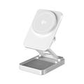 Încărcător wireless magnetic pliabil din aliaj de aluminiu 3-în-1 JJT-C42 Qi2 - 15W