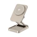 Încărcător wireless magnetic pliabil 3-în-1 din aliaj de aluminiu JJT-C42 Qi2 - 15W - Titaniu