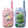 JK200 Walkie-Talkie video pentru copii cu cameră foto - 2 buc. - Unicorn roz / Dinozaur albastru