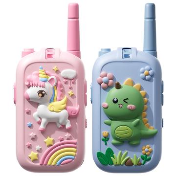 JK200 Walkie-Talkie video pentru copii cu cameră foto - 2 buc. - Unicorn roz / Dinozaur albastru