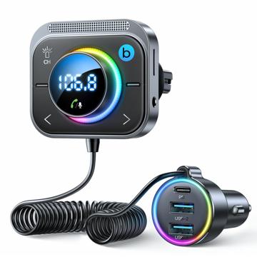 Încărcător auto Joyroom JR-CL18 / Transmițător FM Bluetooth cu RGB - 30W