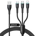 JOYROOM SA33-1T3 Starry Series 1.2m 3-in-1 Cablu de date USB-A la IP+Type-C+Micro 3.5A Cablu de încărcare 3.5A