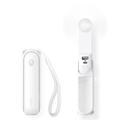Ventilator portabil mini 3-în-1 Jisulife Life8 cu funcție de încărcător portabil - Alb