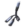 Joyroom SY-C03 Adaptor audio 2 în 1 - negru