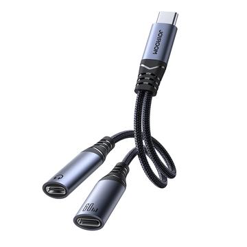 Joyroom SY-C03 Adaptor audio 2 în 1 - negru