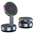 K3 Suport magnetic rotativ pentru mașină/încărcător fără fir cu lumină colorată