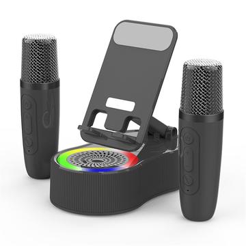 K500 Suport rotativ pentru telefon cu difuzor Bluetooth și 2 microfoane Karaoke - negru